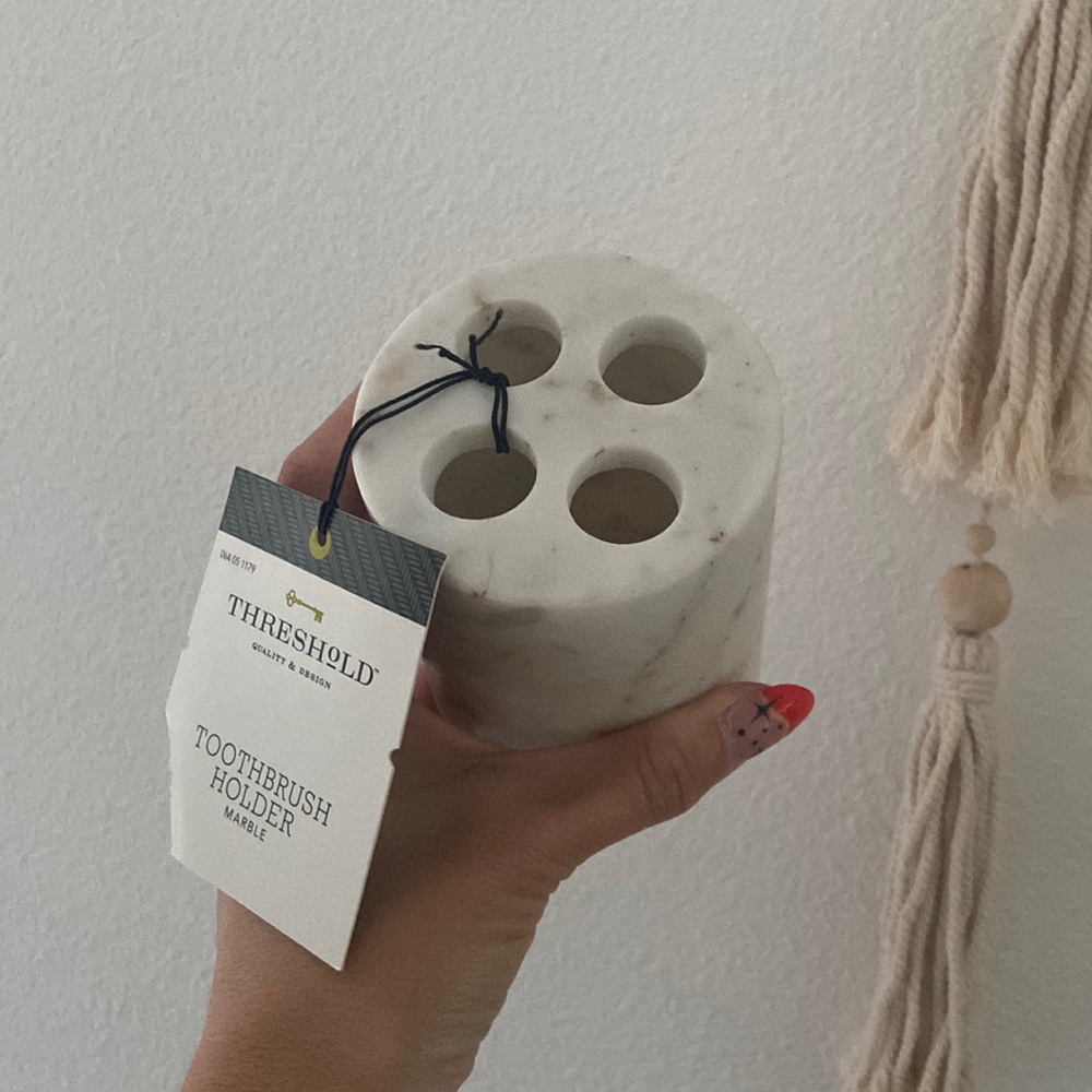 Threshold marble toothbrush holder modern home decor bathroom guest room gift